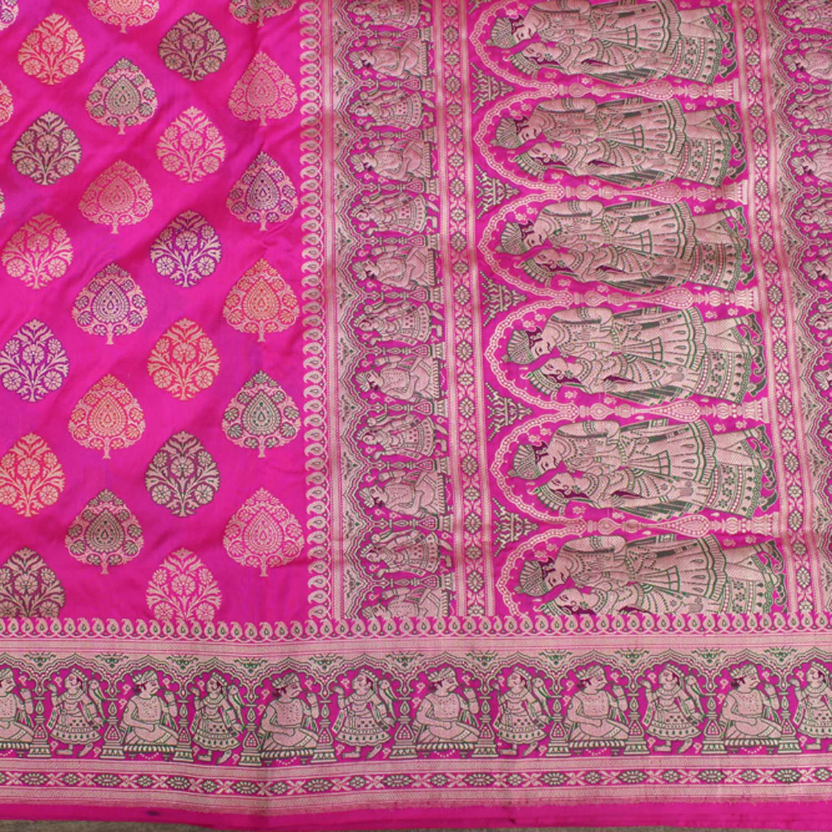Pink Pure Katan Silk Banarasi Handloom Saree - Tilfi