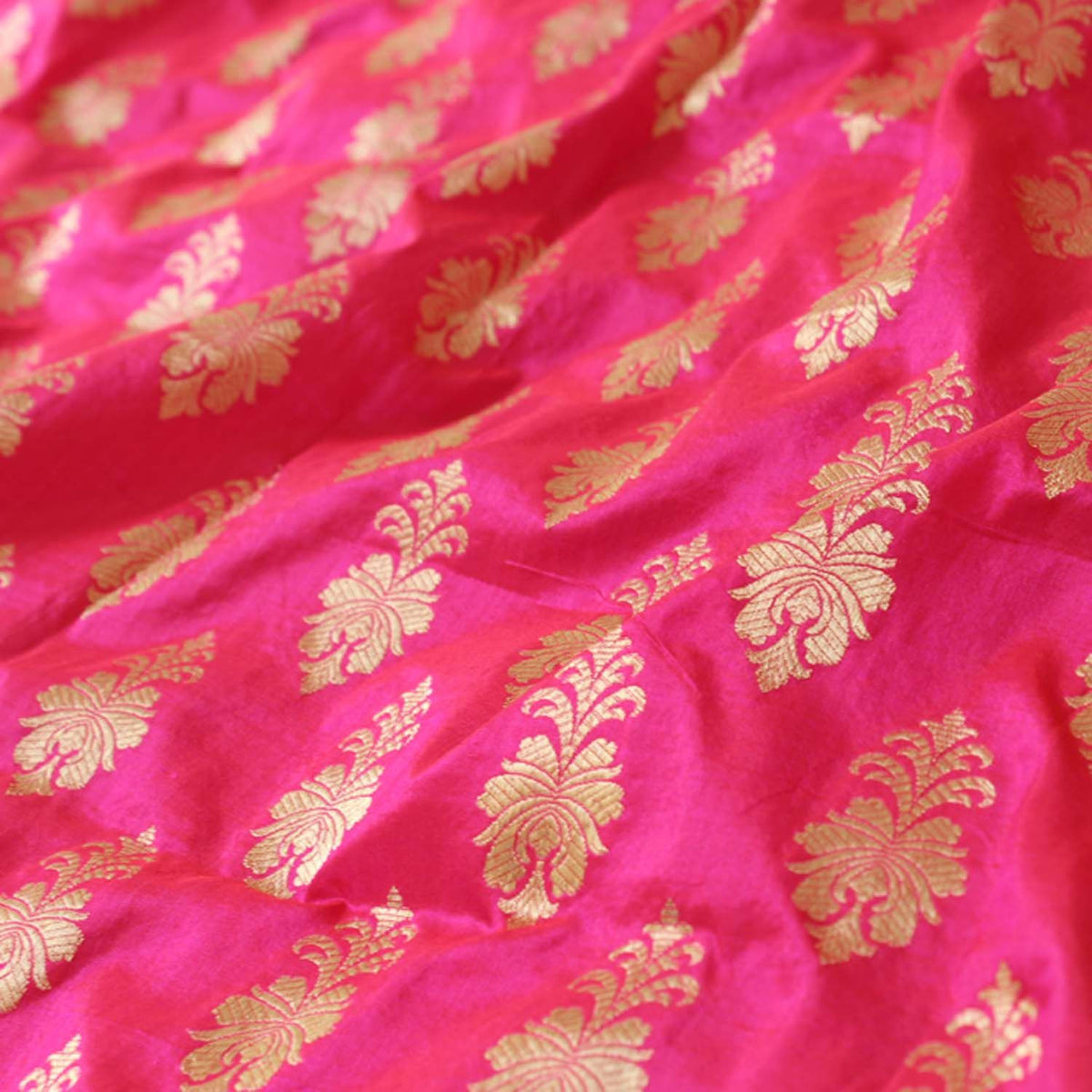 Maroon Rose-Pink Pure Katan Silk Banarasi Handloom Dupatta - Tilfi - 3