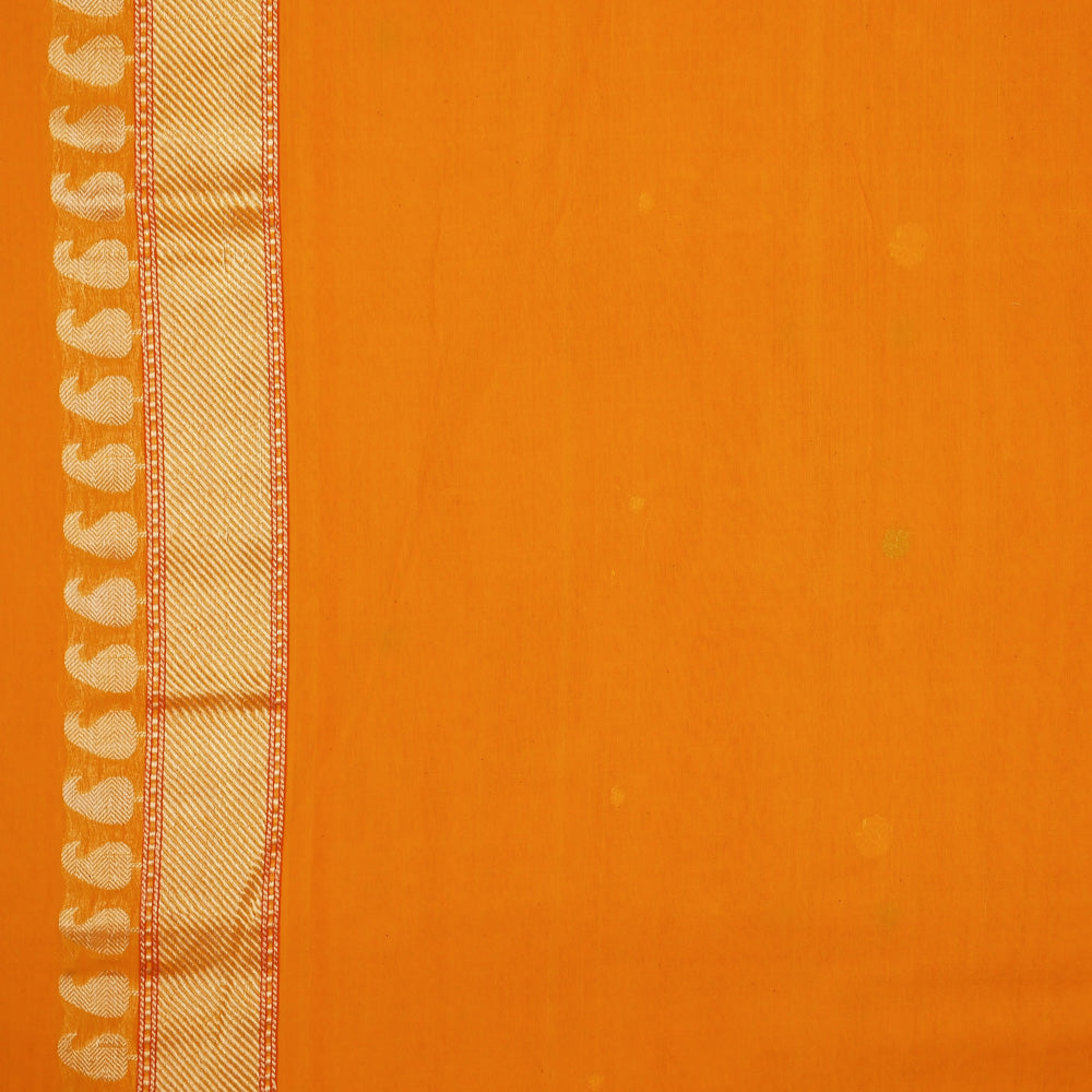 Orange Pure Cotton Banarasi Kadhua Handloom Saree