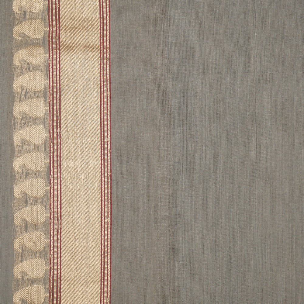 Gray Pure Cotton Banarasi Kadhua Handloom Saree
