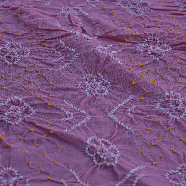 Soft Pink Pure Georgette Banarasi Handloom Bandhani Dupatta - Tilfi