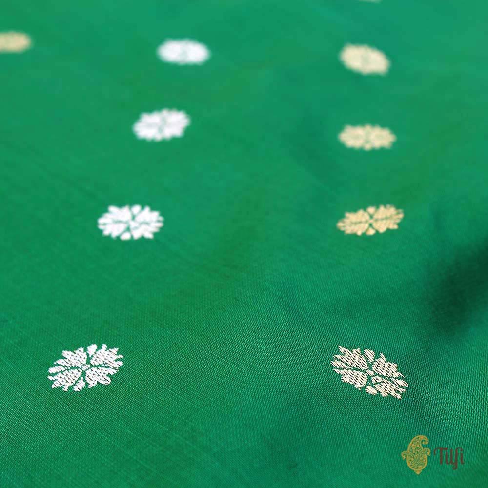 Green Pure Katan Silk Dupatta Fabric Set