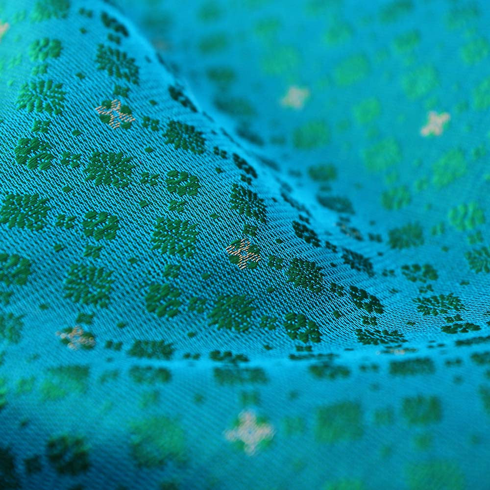 Royal Blue Pure Katan Silk Dupatta &amp; Teal Green Pure Soft Satin Silk Fabric