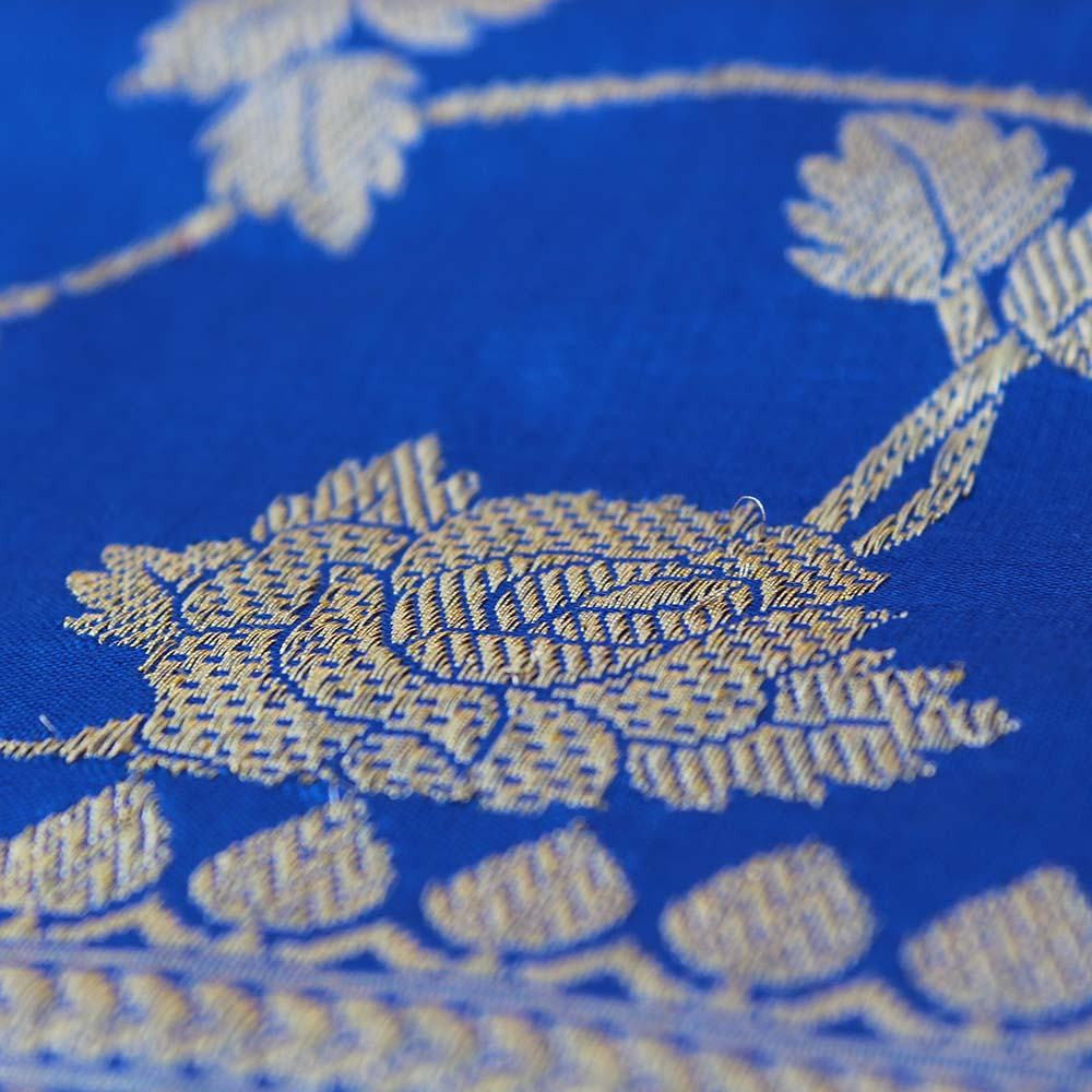 Royal Blue Pure Katan Silk Dupatta &amp; Teal Green Pure Soft Satin Silk Fabric