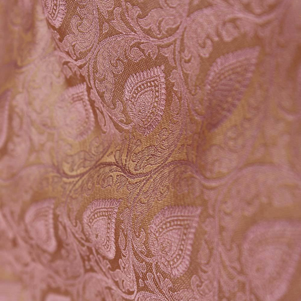 Magenta Pure Silk Georgette Dupatta &amp; Camel Pure Soft Satin Silk Fabric