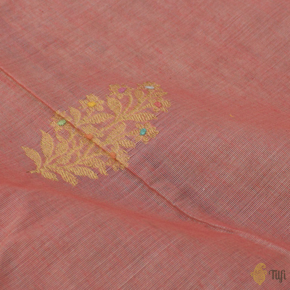 Pink Pure Soft Tussar by Cotton Dupatta &amp; Fabric Set
