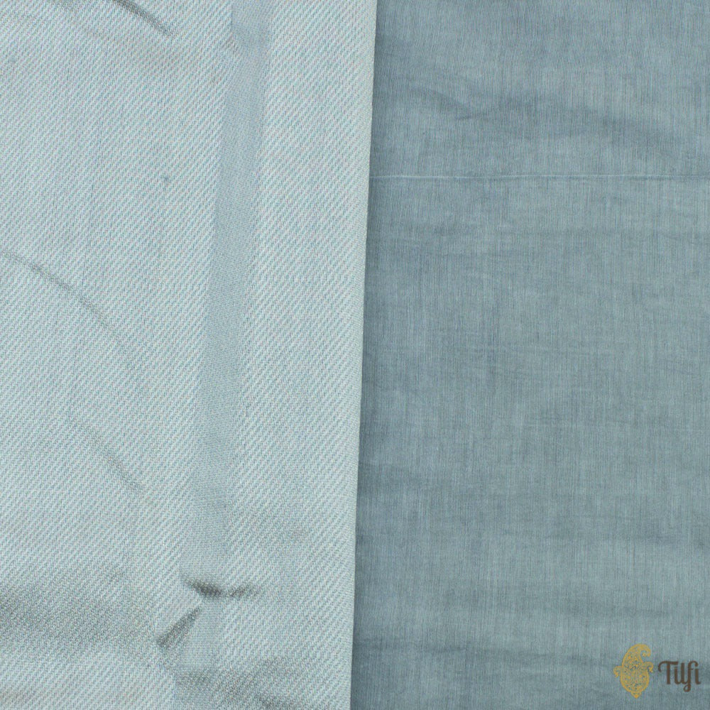 Grey Pure Kora Net Tissue Dupatta &amp; Grey Pure Kora Cotton Tissue Fabric Suit Set