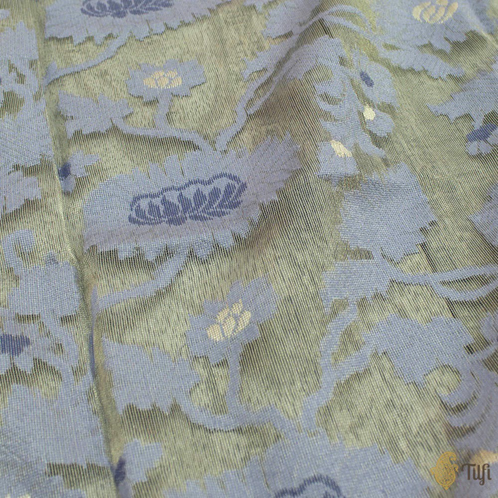 Grey Pure Kora Net Tissue Dupatta &amp; Grey Pure Kora Cotton Tissue Fabric Suit Set