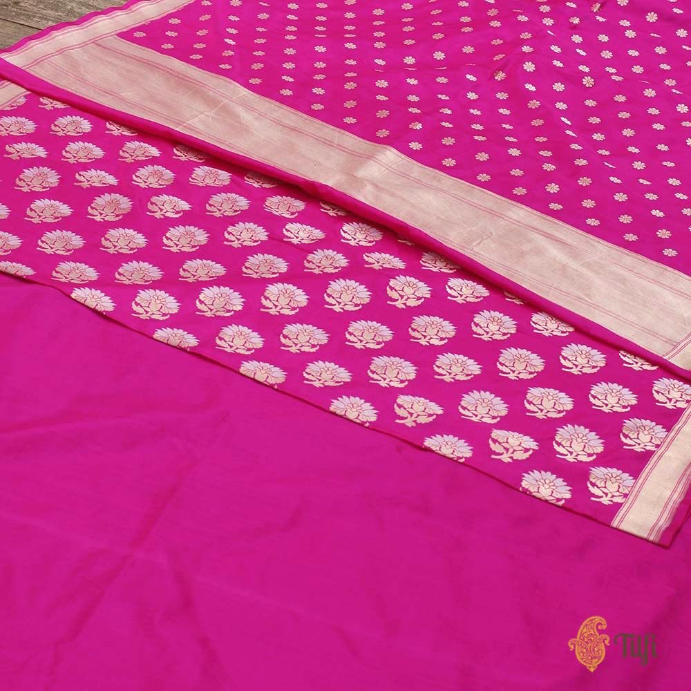 Gulabi Pink Pure Katan Silk Dupatta Fabric Set
