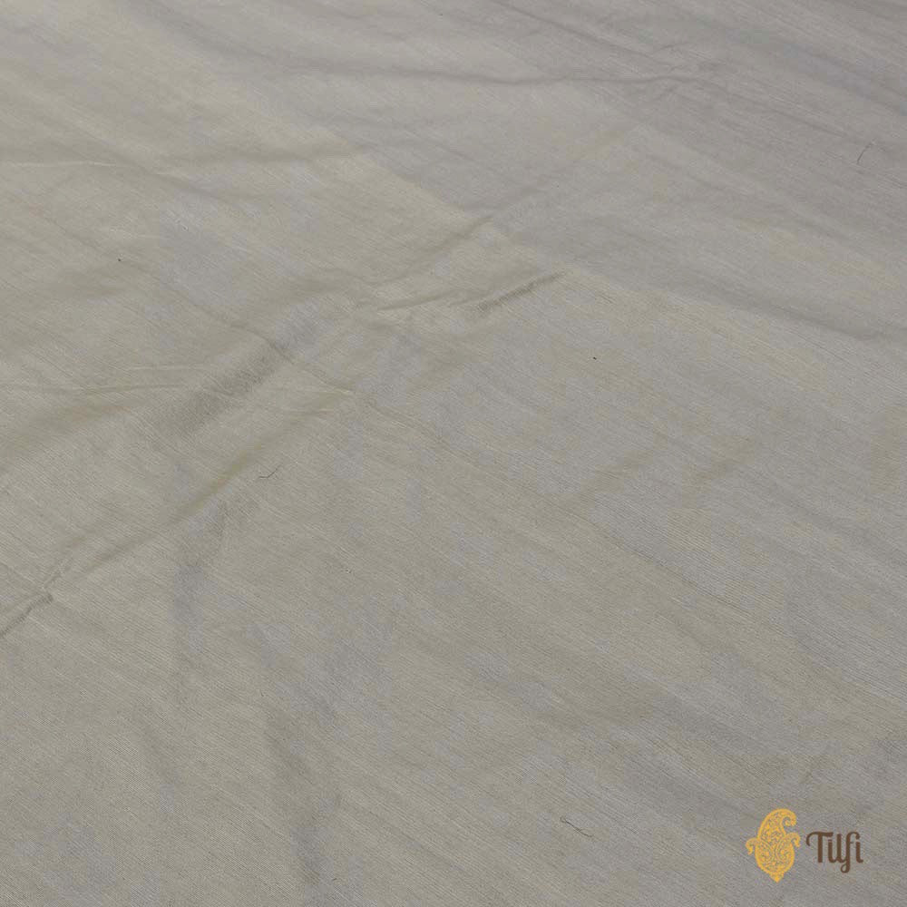 Off-White Pure Kora Net Dupatta &amp; Off-White Pure Dupion Silk Fabric Set