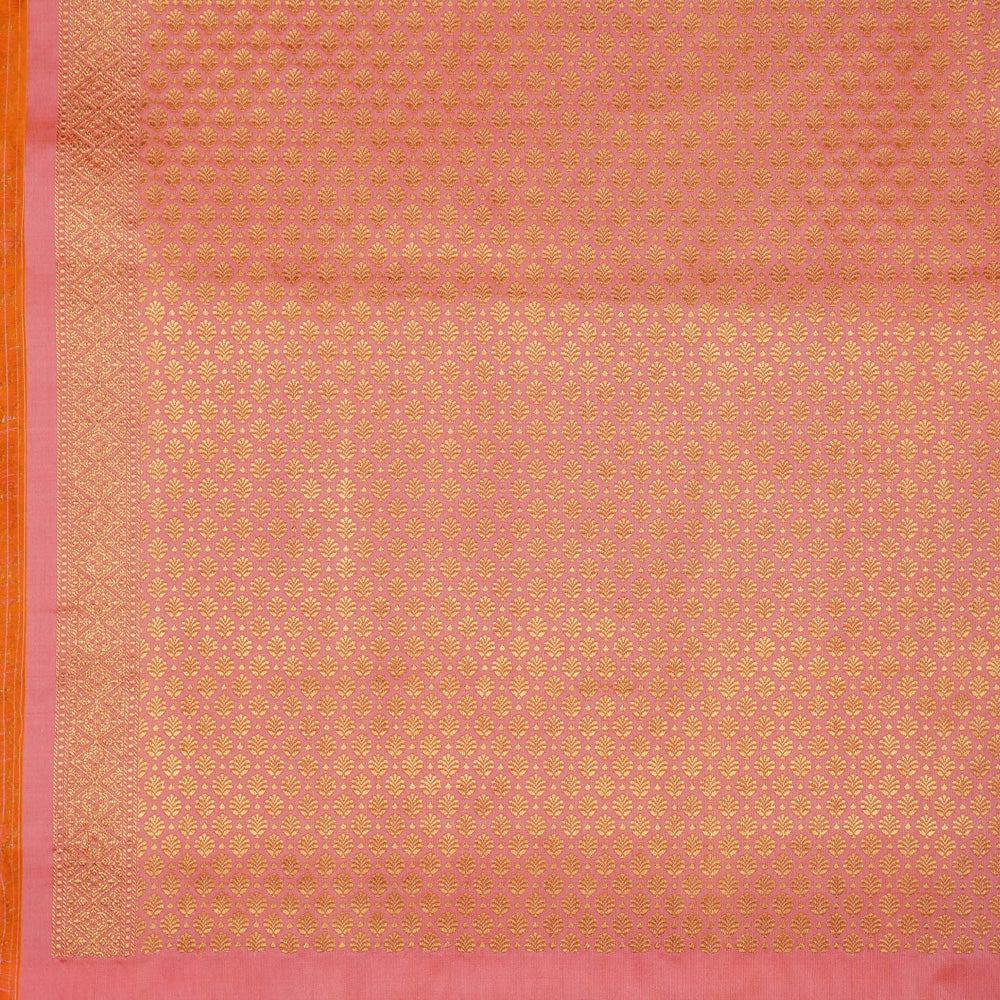 &#39;Ketaki&#39; Pink Pure Katan Silk Banarasi Handloom Saree