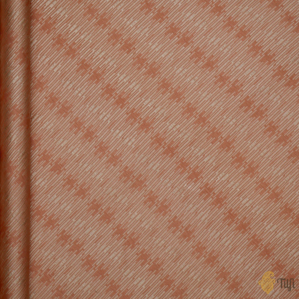 Old Rose Pink Pure Katan Silk Banarasi Handloom Fabric