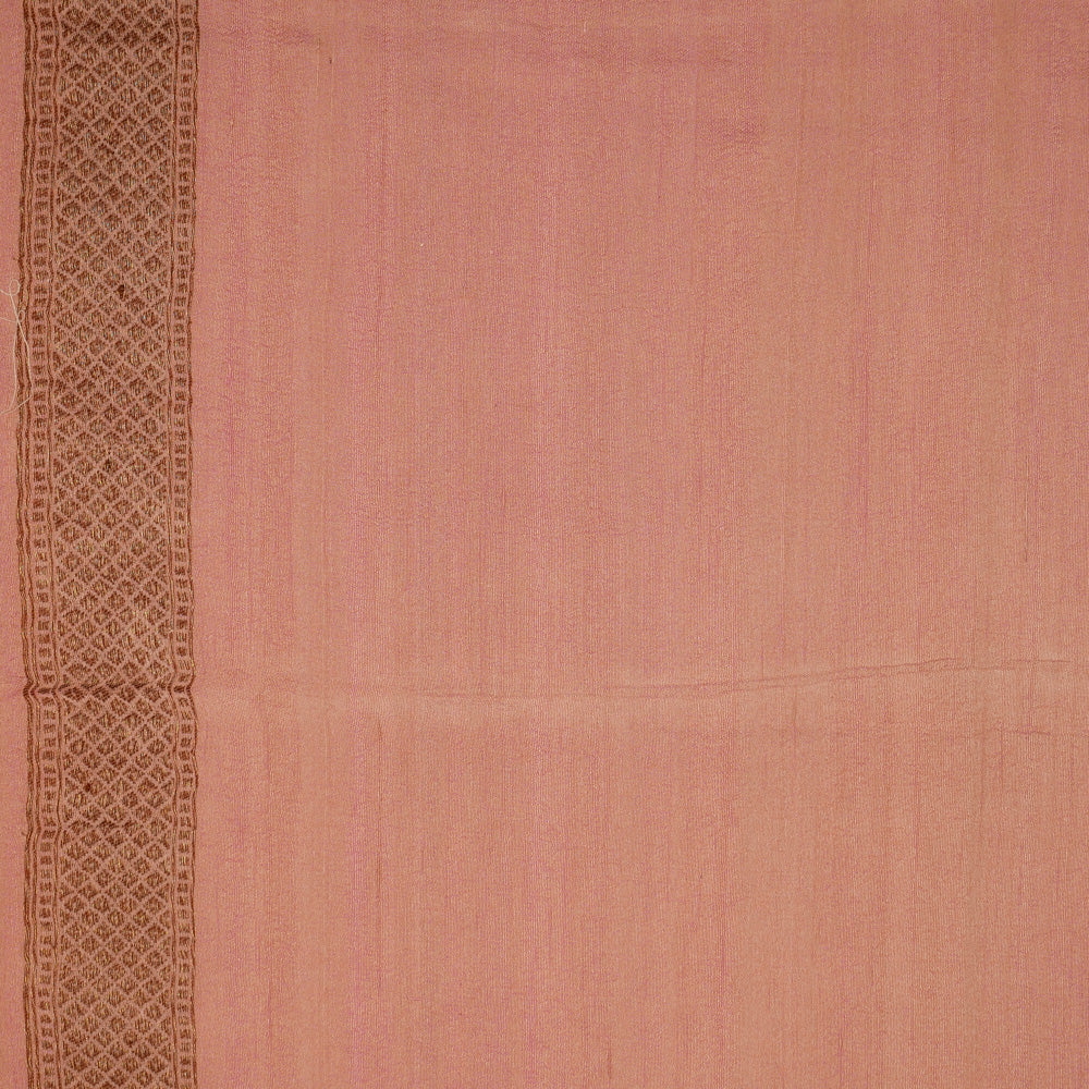 Light Pink Pure Tussar Georgette Silk Banarasi Handloom Saree