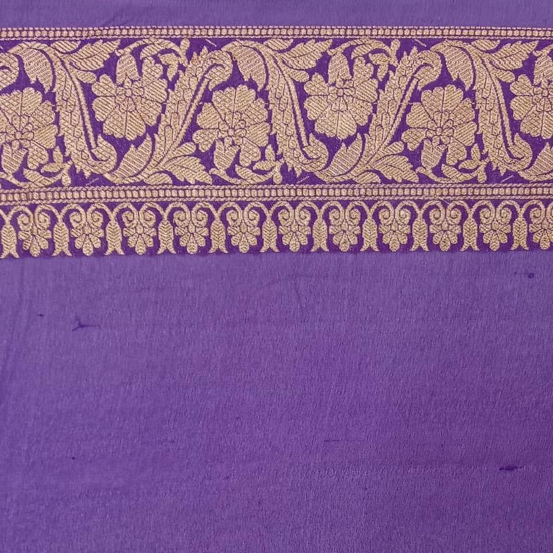Purple Pure Khaddi Georgette Banarasi Handloom Saree