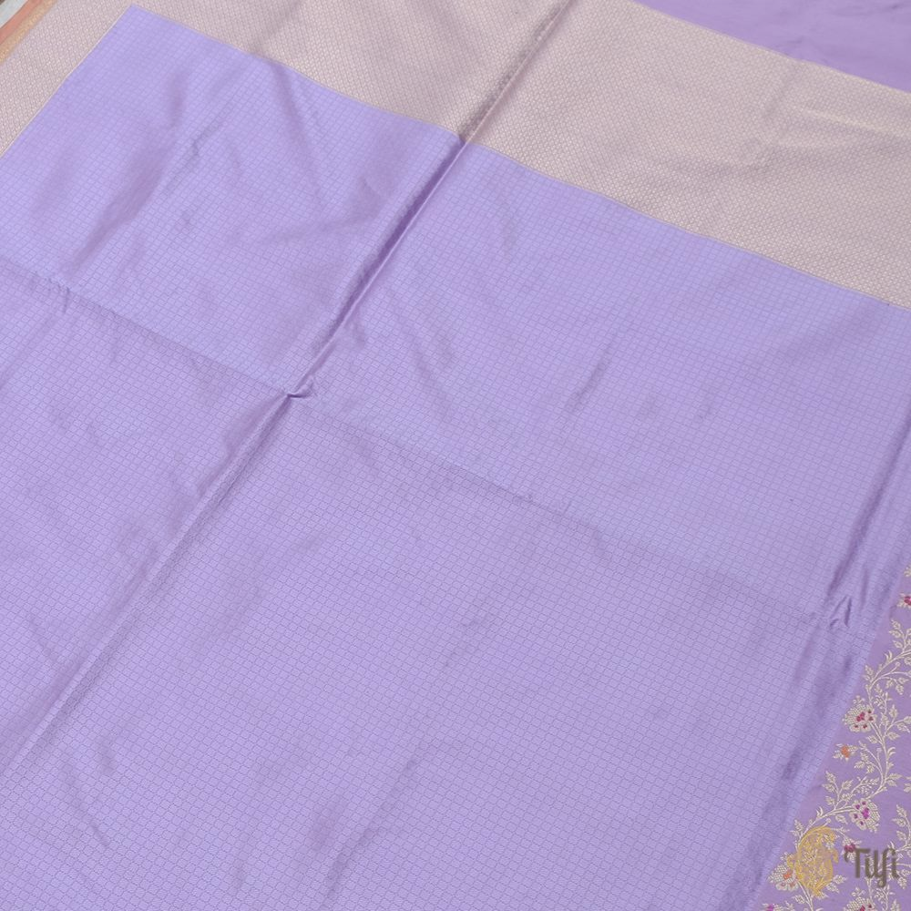 Light Lilac Pure Katan Silk Banarasi Handloom Saree