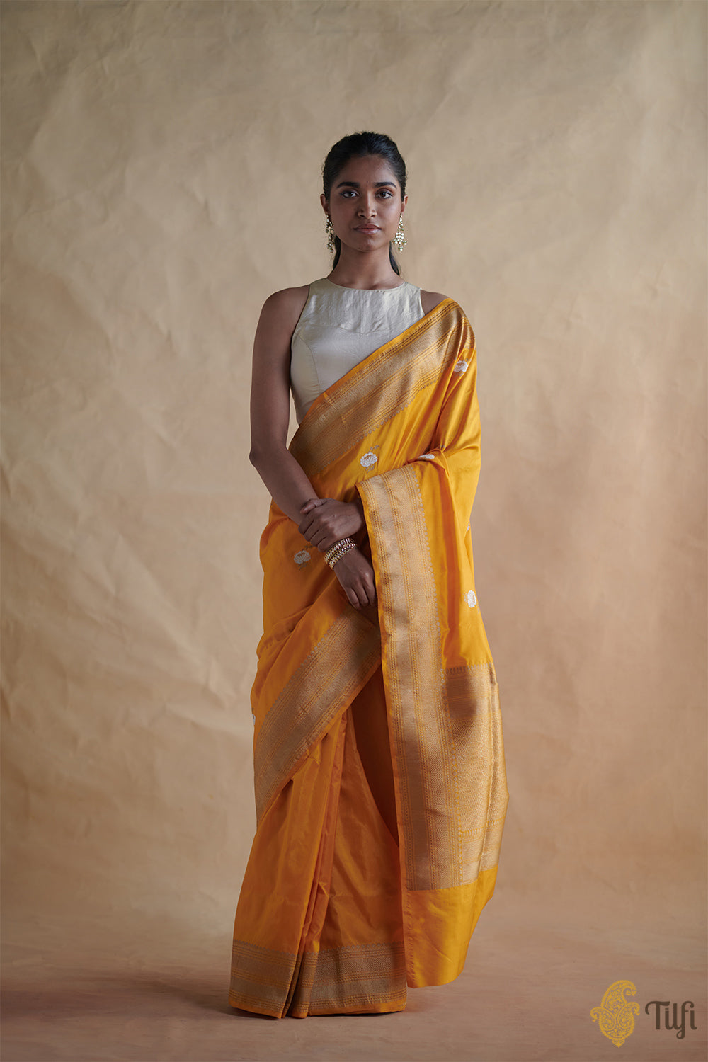 Turmeric Yellow Pure Katan Silk Banarasi Handloom Saree