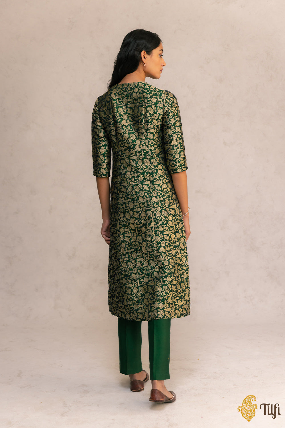 Forest Green Banarasi Handloom Suit Set