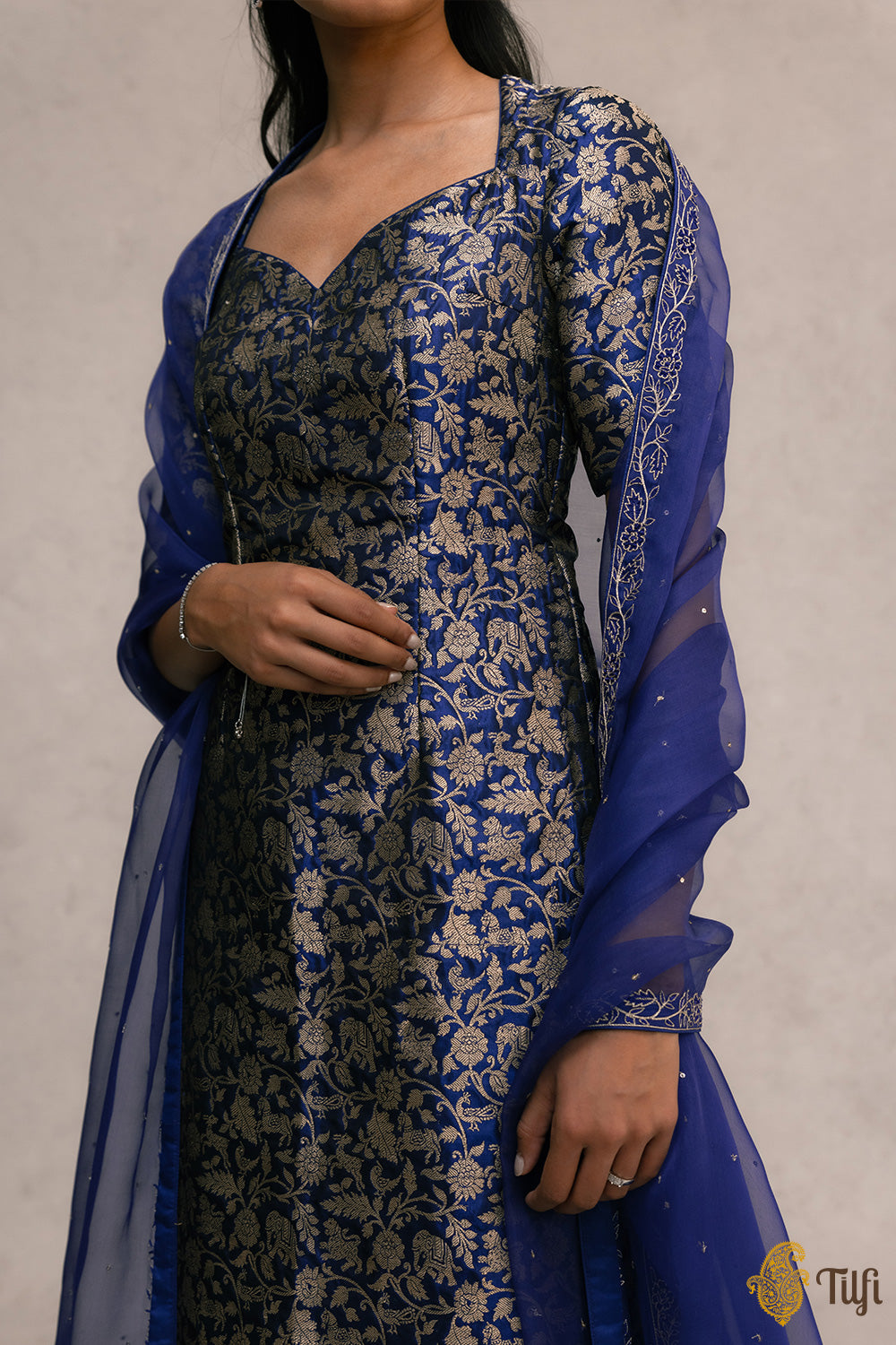 Buy Net Full Sleeve Boat Neck Anarkali Suits Online for Women in USA