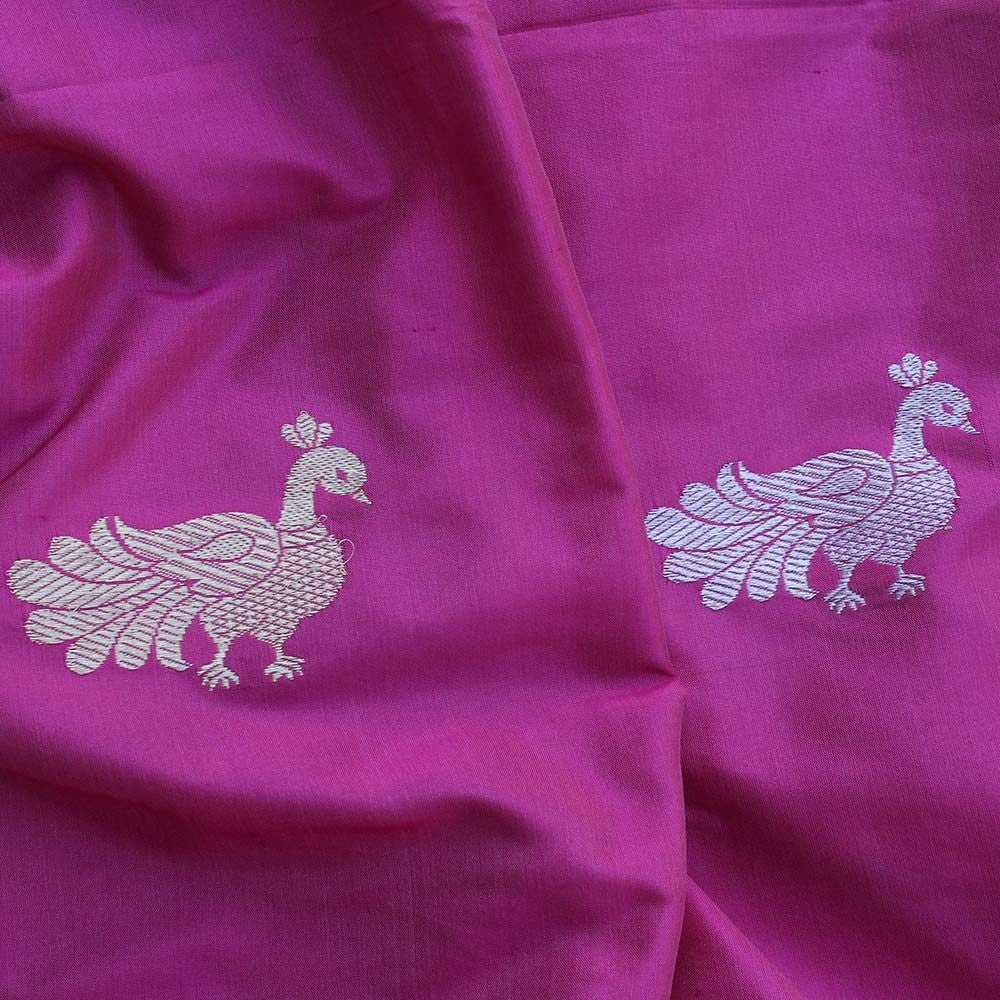 Old Rose Pink Pure Katan Silk Banarasi Handloom Dupatta