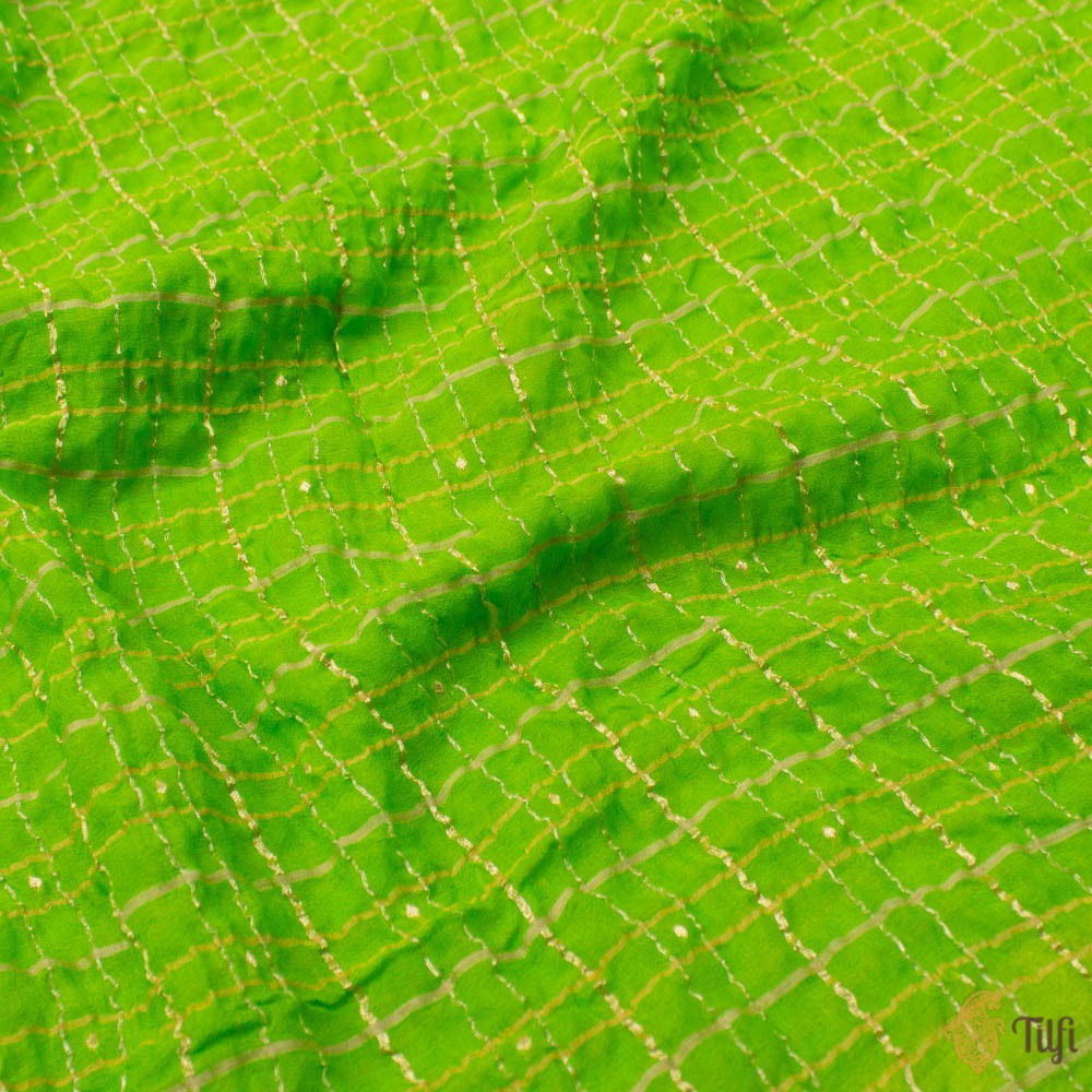 Green Pure Georgette Banarasi Handloom Dupatta