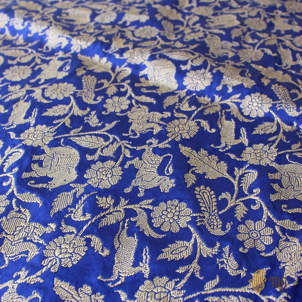 Midnight Blue Pure Katan Silk Banarasi Handloom Dupatta - Tilfi