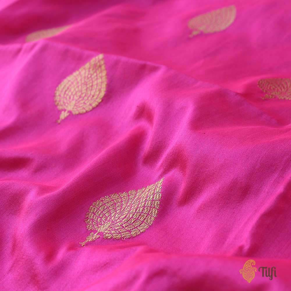 Gulabi Pink Pure Katan Silk Banarasi Handloom Dupatta