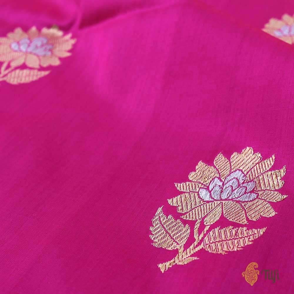 Gulabi Pink Pure Katan Silk Banarasi Handloom Dupatta