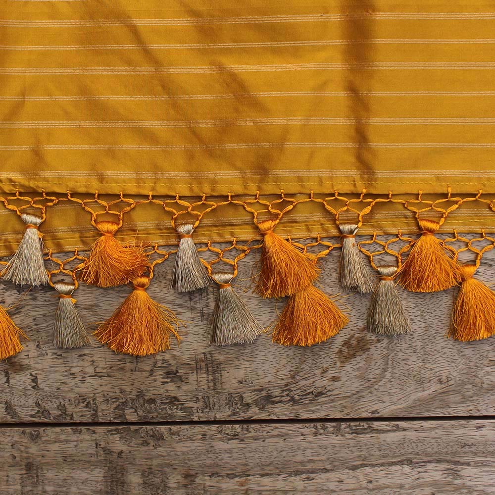 Mustard Pure Katan Silk Banarasi Handwoven Dupatta