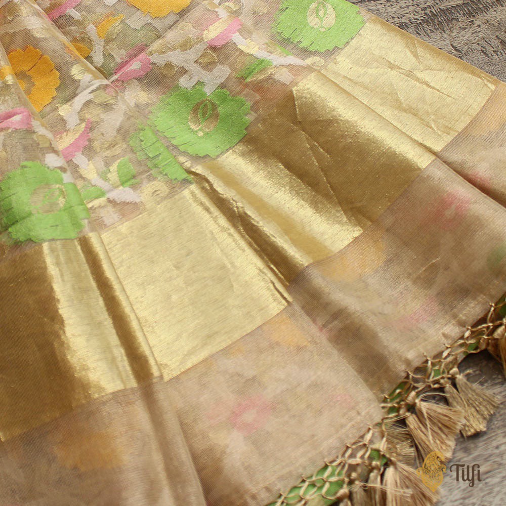Light Pure Kora Tissue Net Banarasi Handloom Dupatta