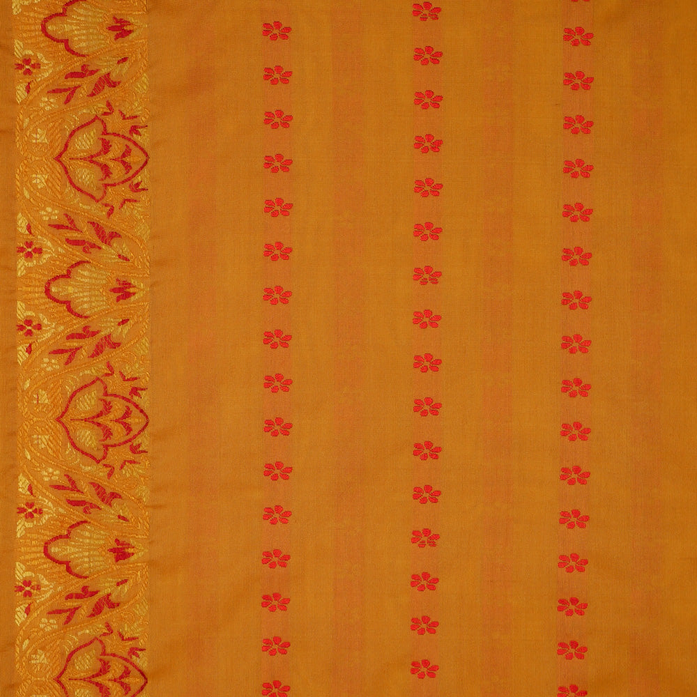 Mustard Yellow Pure Katan Silk Banarasi Handloom Saree
