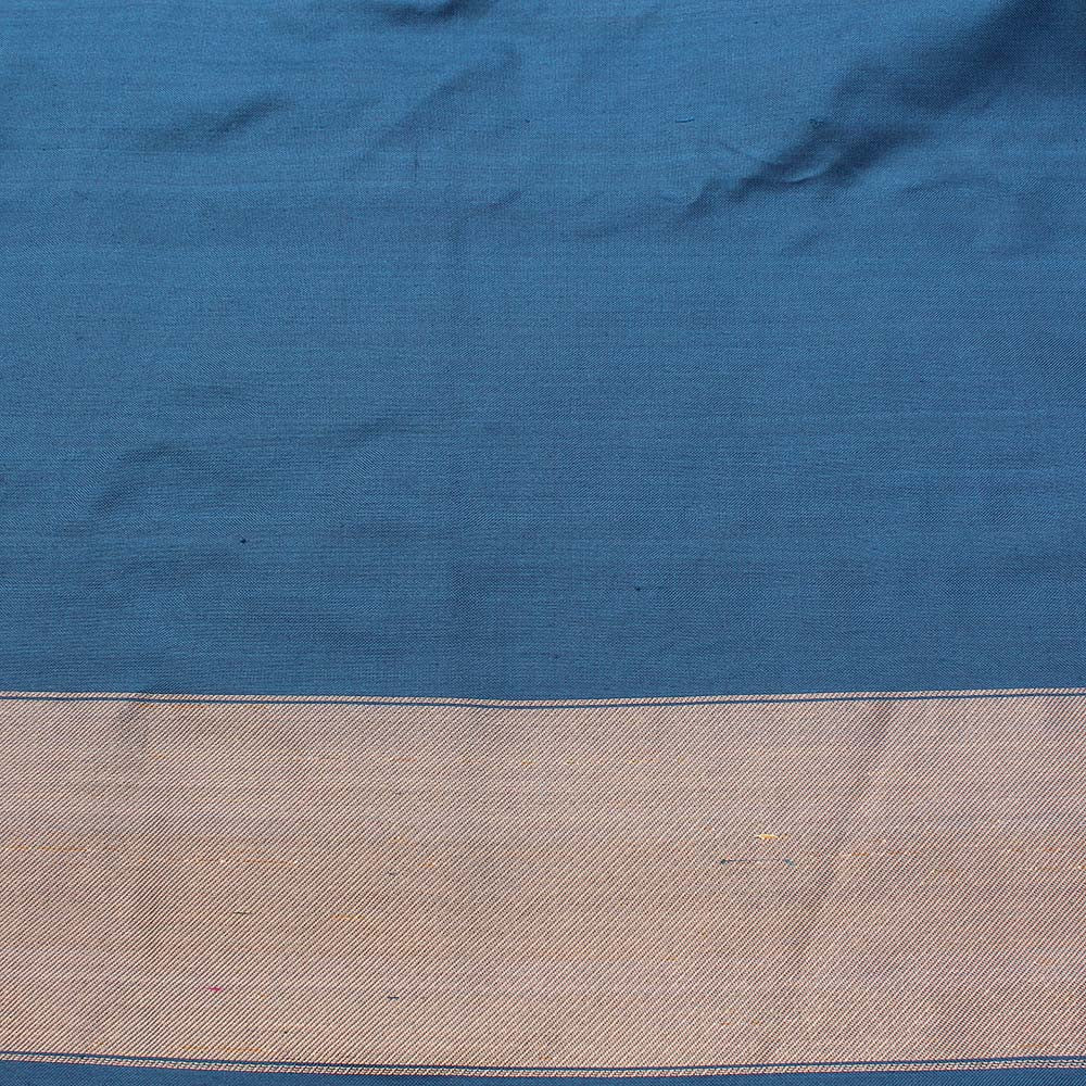 Blue Pure Katan Silk Real Zari Banarasi Handloom Saree