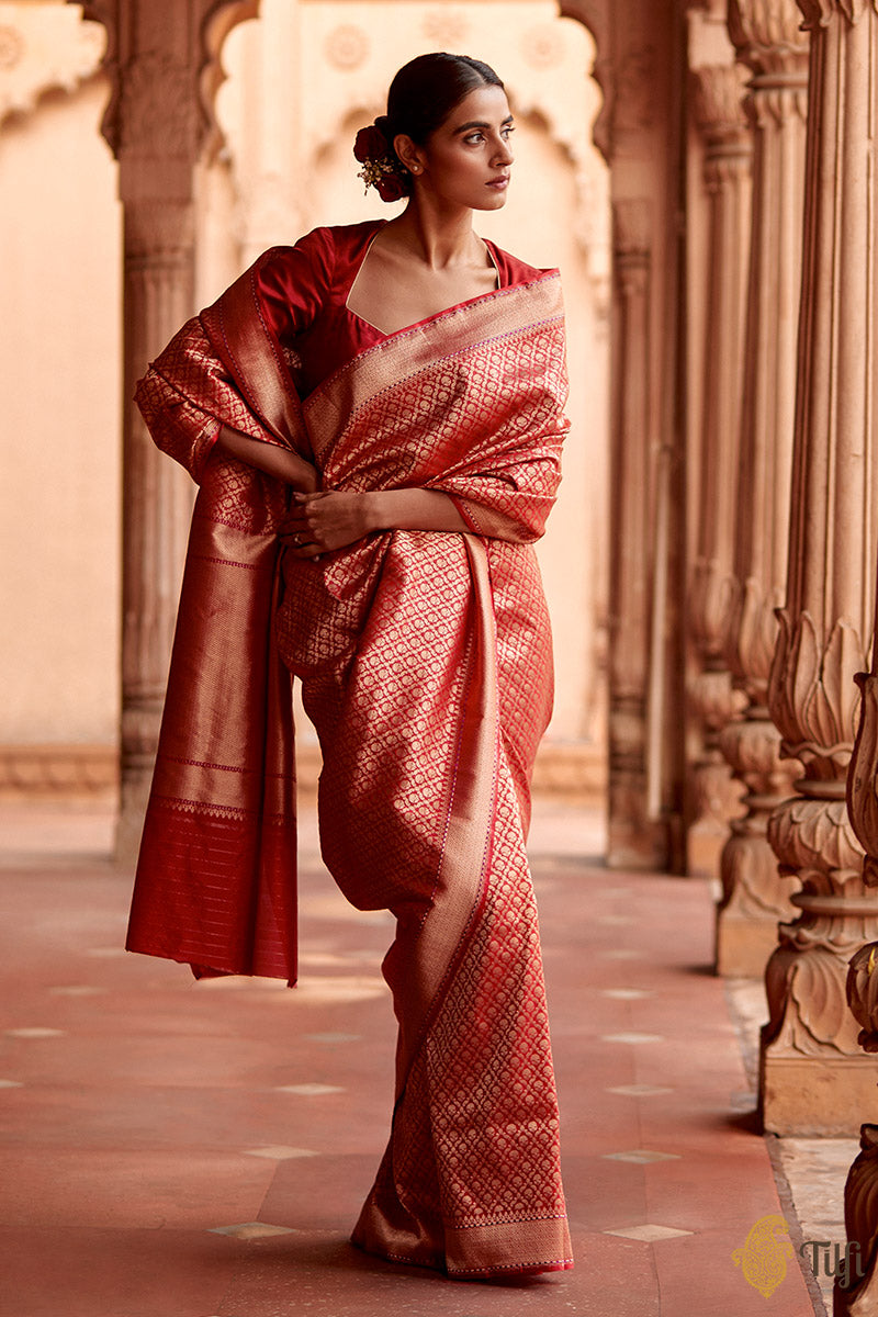 Buy Red Sarees for Women by Banarasi Silk Works Online | Ajio.com