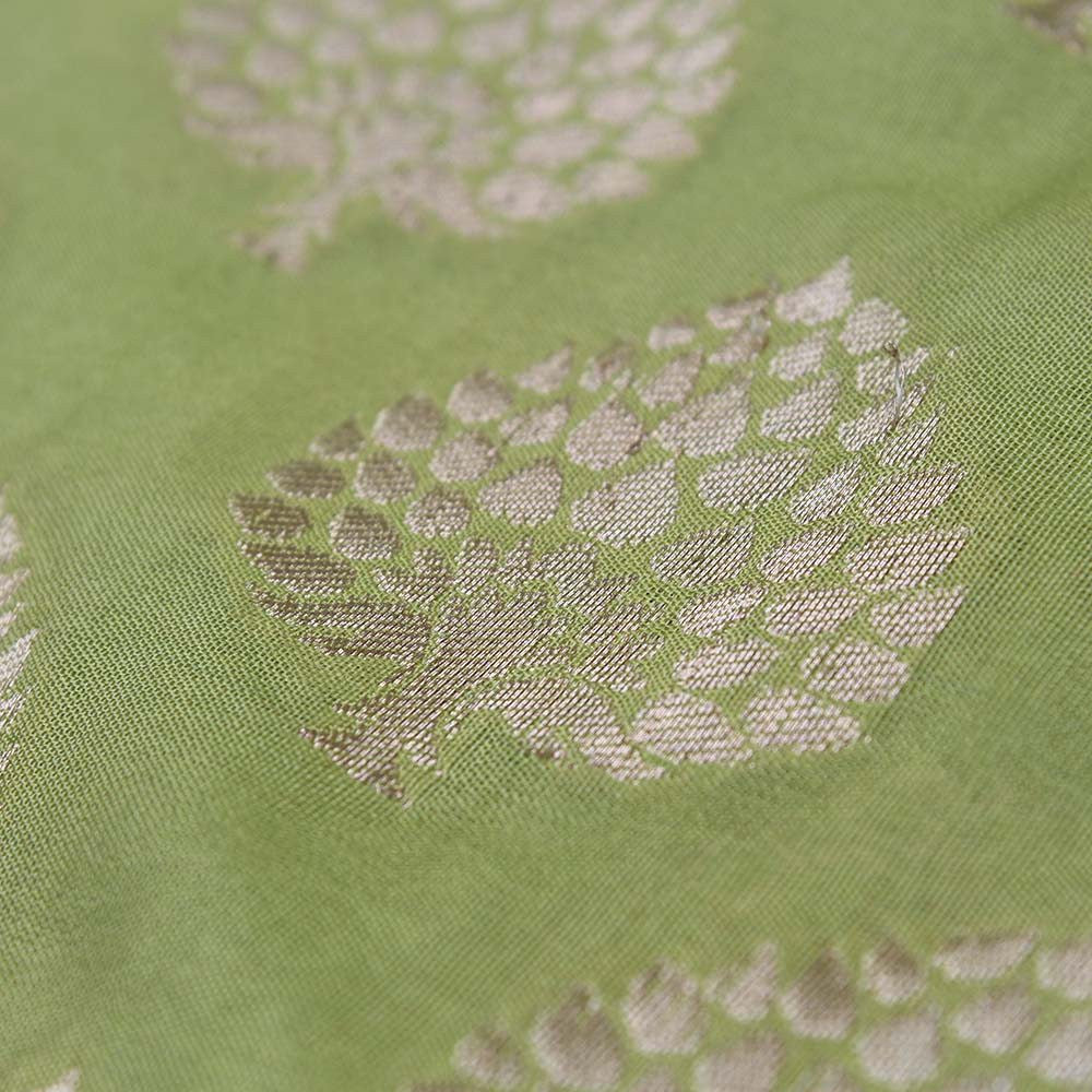 Green Pure Silk Georgette Banarasi Handloom Saree