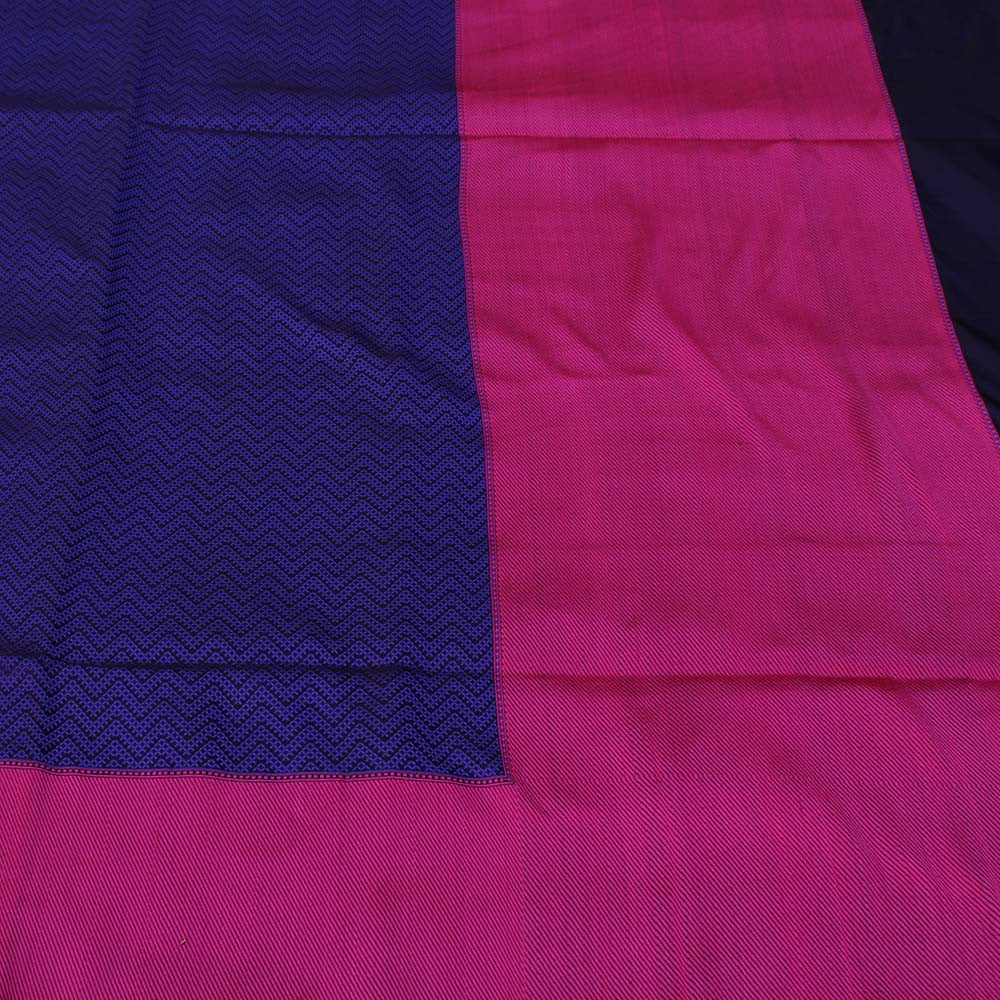 Purple-Black Pure Soft Satin Silk Banarasi Handloom Saree