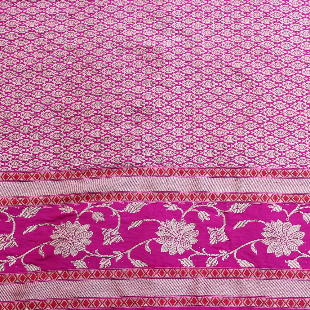 Peach-Pink Pure Katan Silk Banarasi Handloom Saree