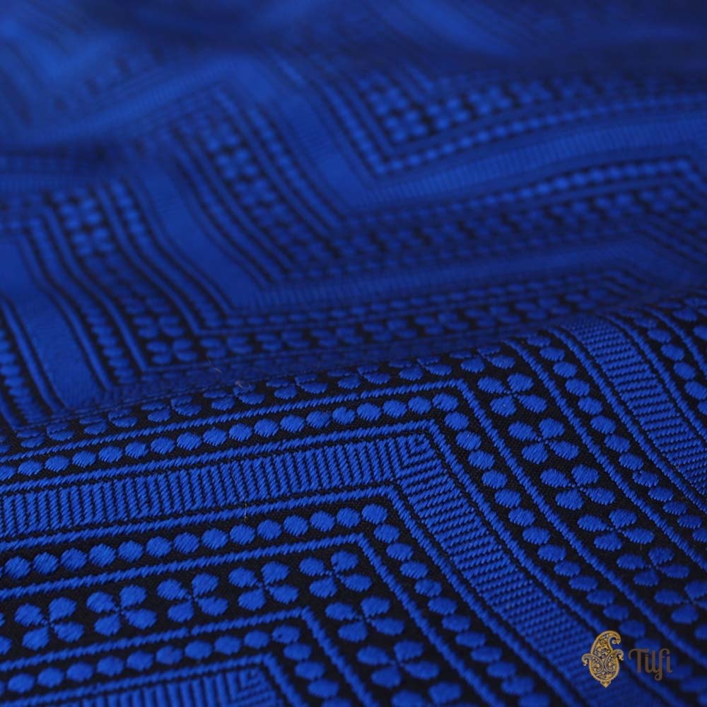 Midnight Blue-Black Pure Katan Silk Banarasi Handloom Saree