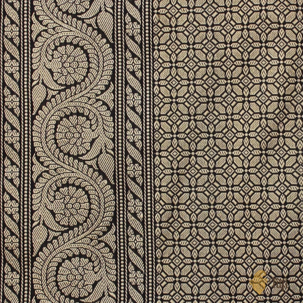 Black-Maroon Pure Katan Silk Handloom Banarasi Saree