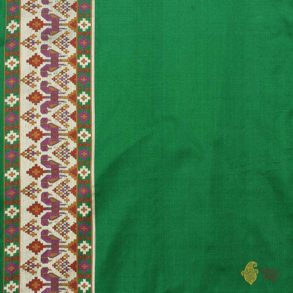 Green Pure Katan Silk Banarasi Patola Handloom Saree