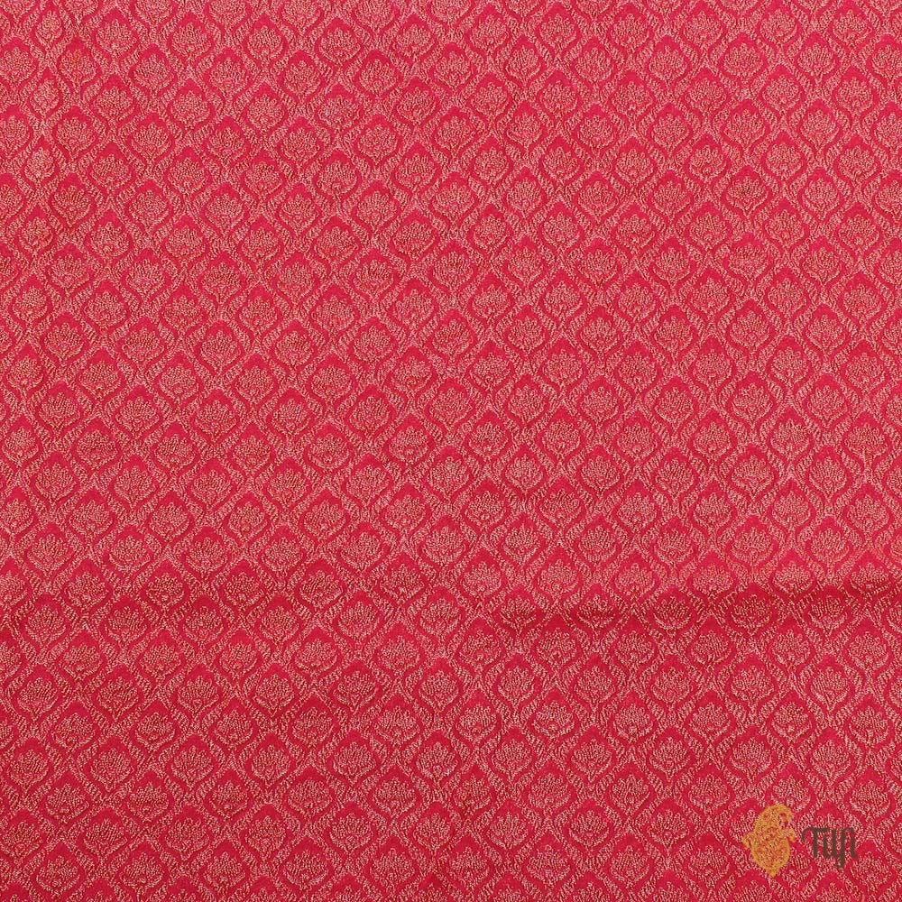 Red-Pink Ombr√© Pure Chiffon Georgette Banarasi Handloom Saree