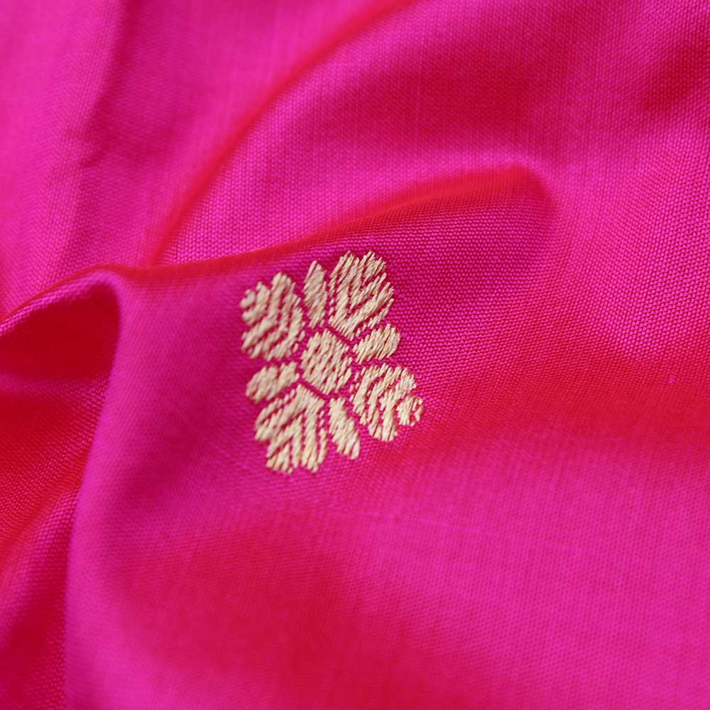 Red-Indian Pink Pure Katan Silk Banarasi Handloom Saree