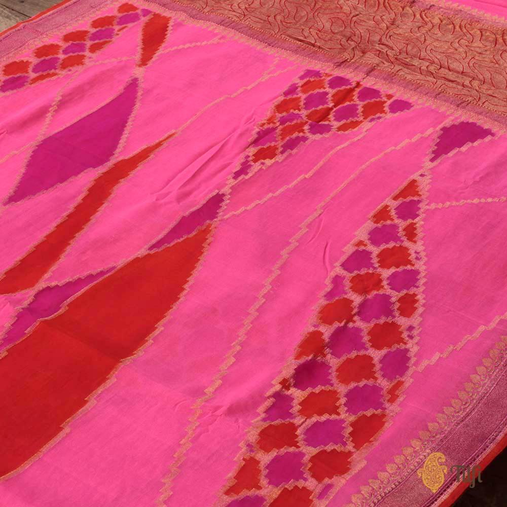 Hand-Painted Pure Chiffon Georgette Banarasi Handloom Saree