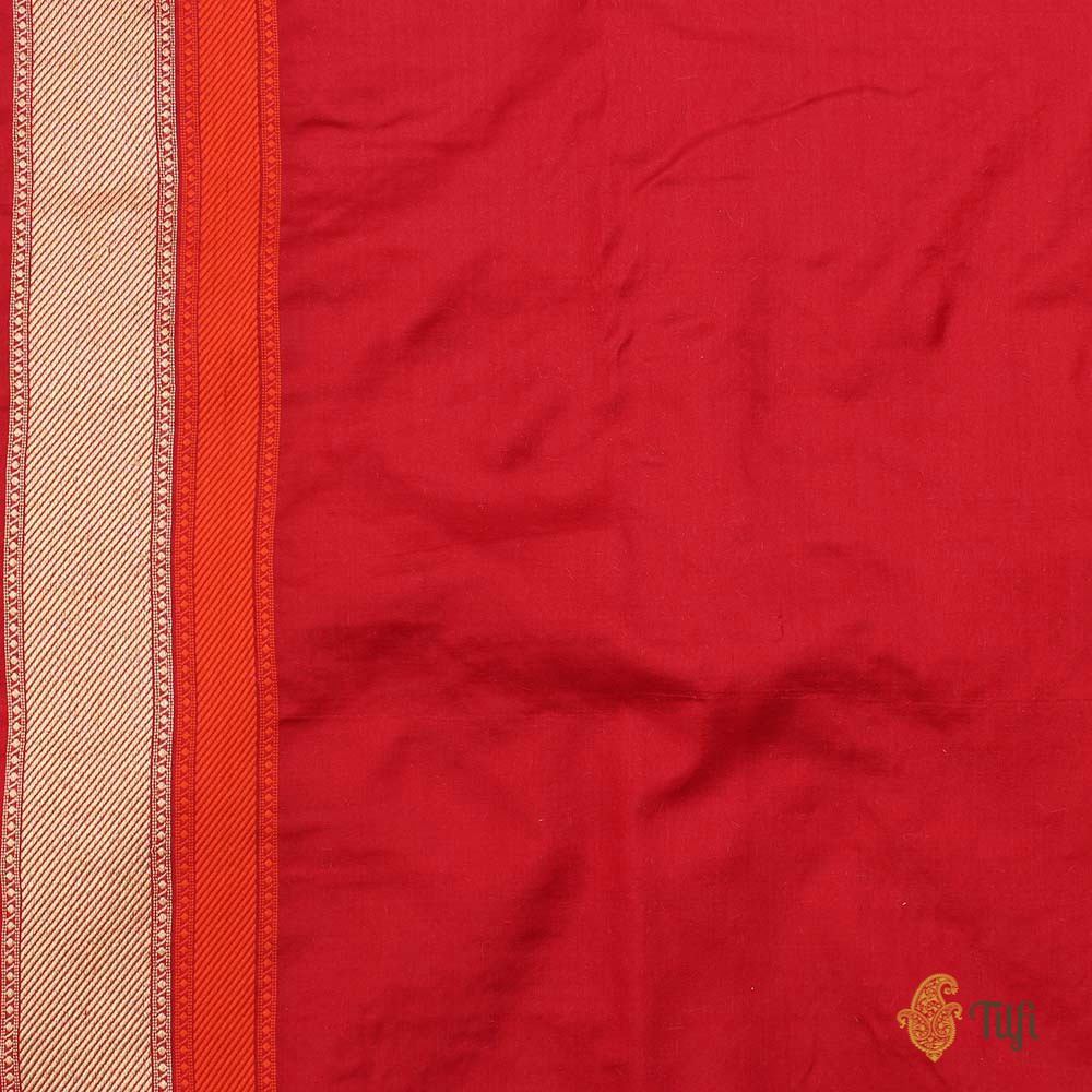Dark Red Pure Katan Silk Banarasi Patola Handloom Saree