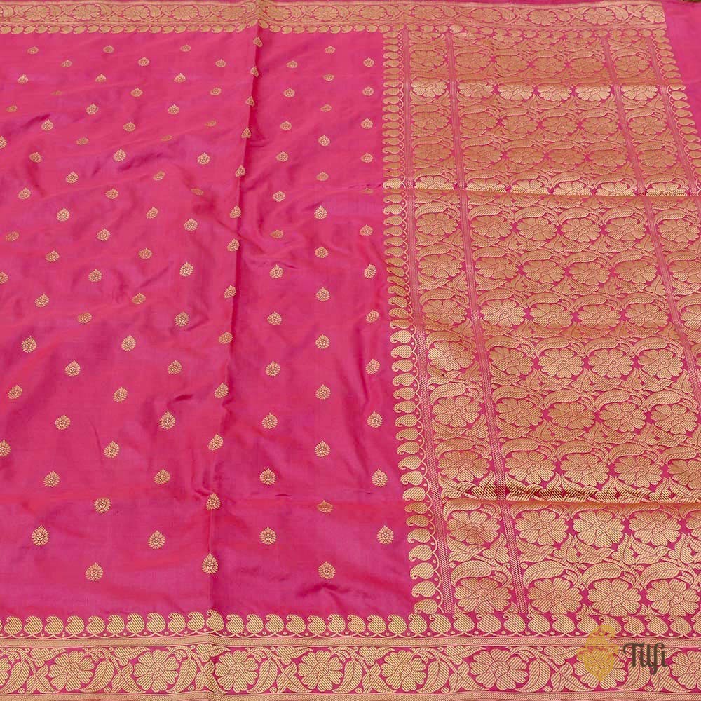 Pink Pure Katan Silk Banarasi Handwoven Saree