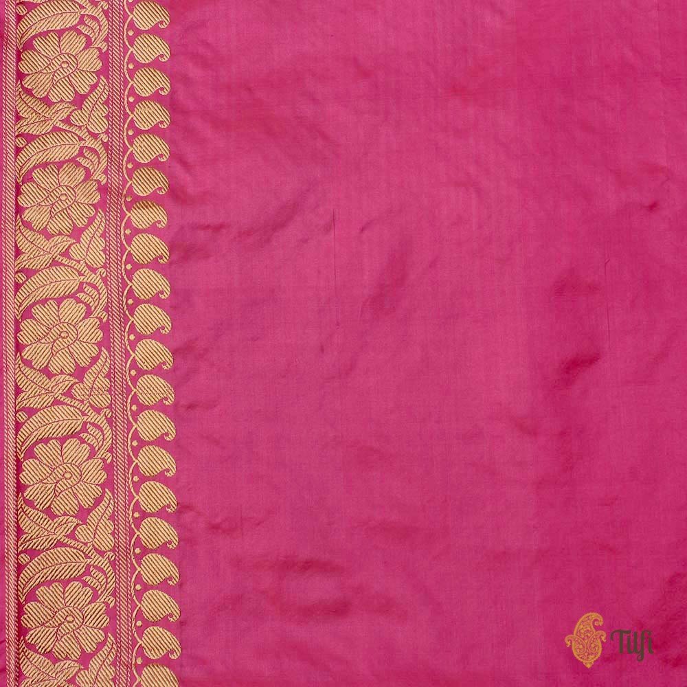 Pink Pure Katan Silk Banarasi Handwoven Saree