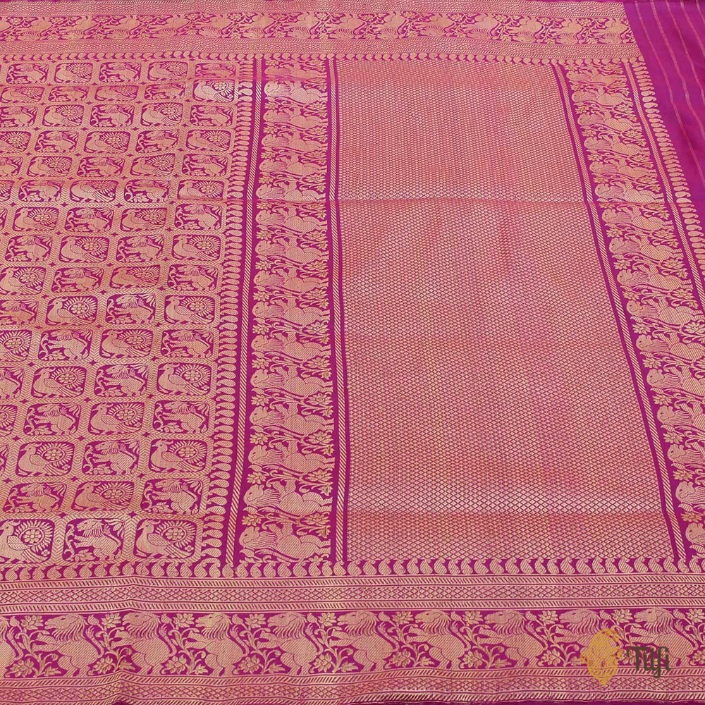 Fuchsia Pink Pure Katan Silk Banarasi Handloom Saree