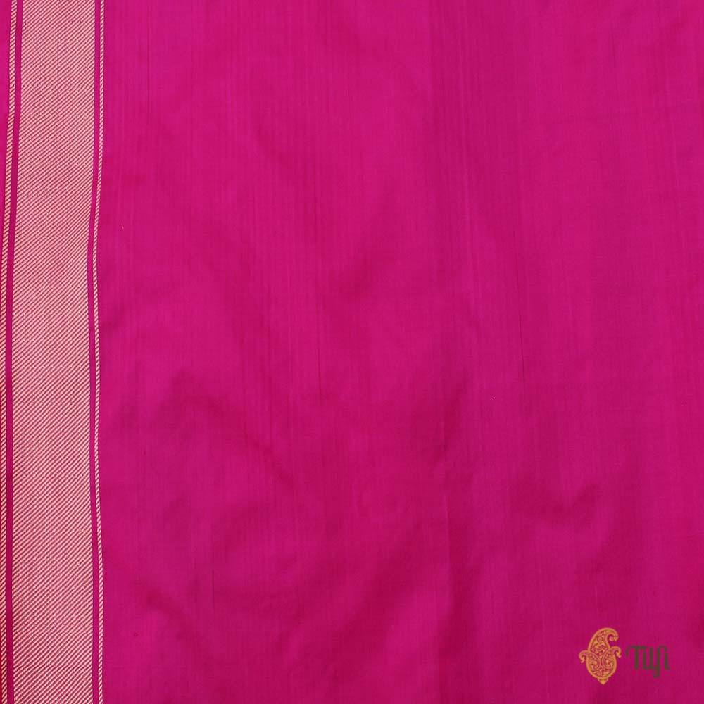 Rani Pink Pure Katan Silk Banarasi Shikaargah Handloom Saree