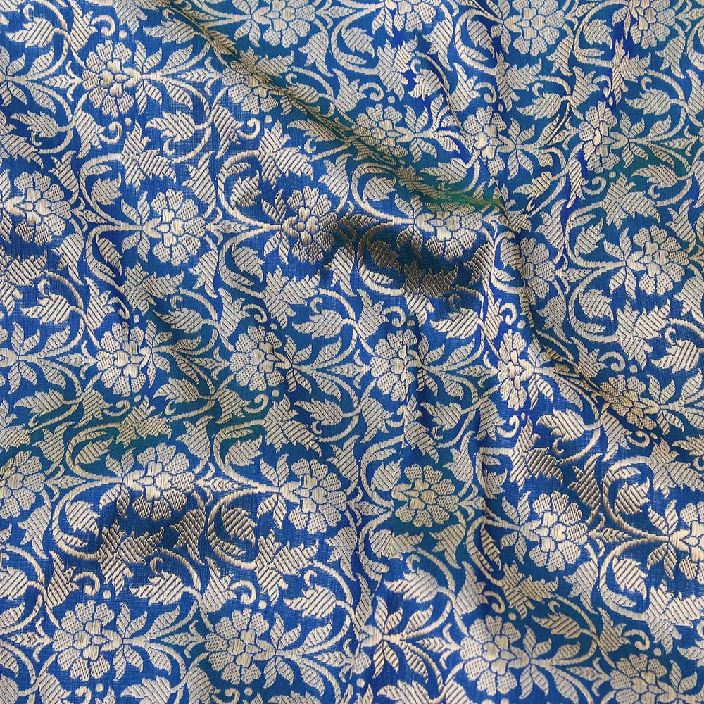Green-Royal Blue Pure Katan Silk Banarasi Handloom Saree