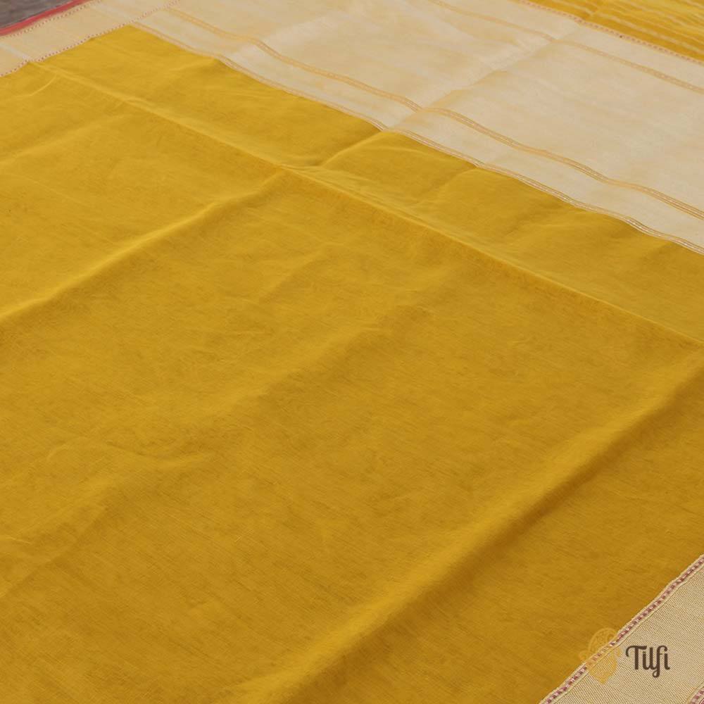 Yellow Pure Cotton Banarasi Handloom Saree