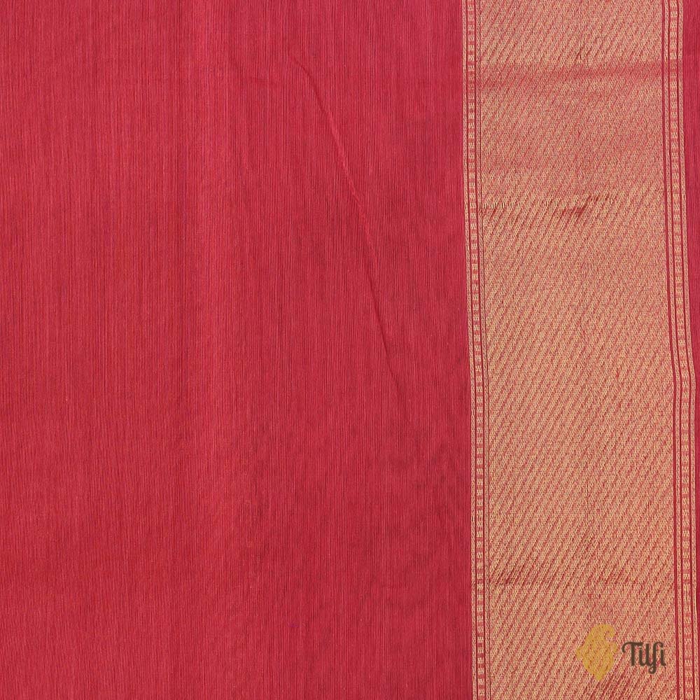 Pink Pure Silk by Cotton Banarasi Handloom Saree