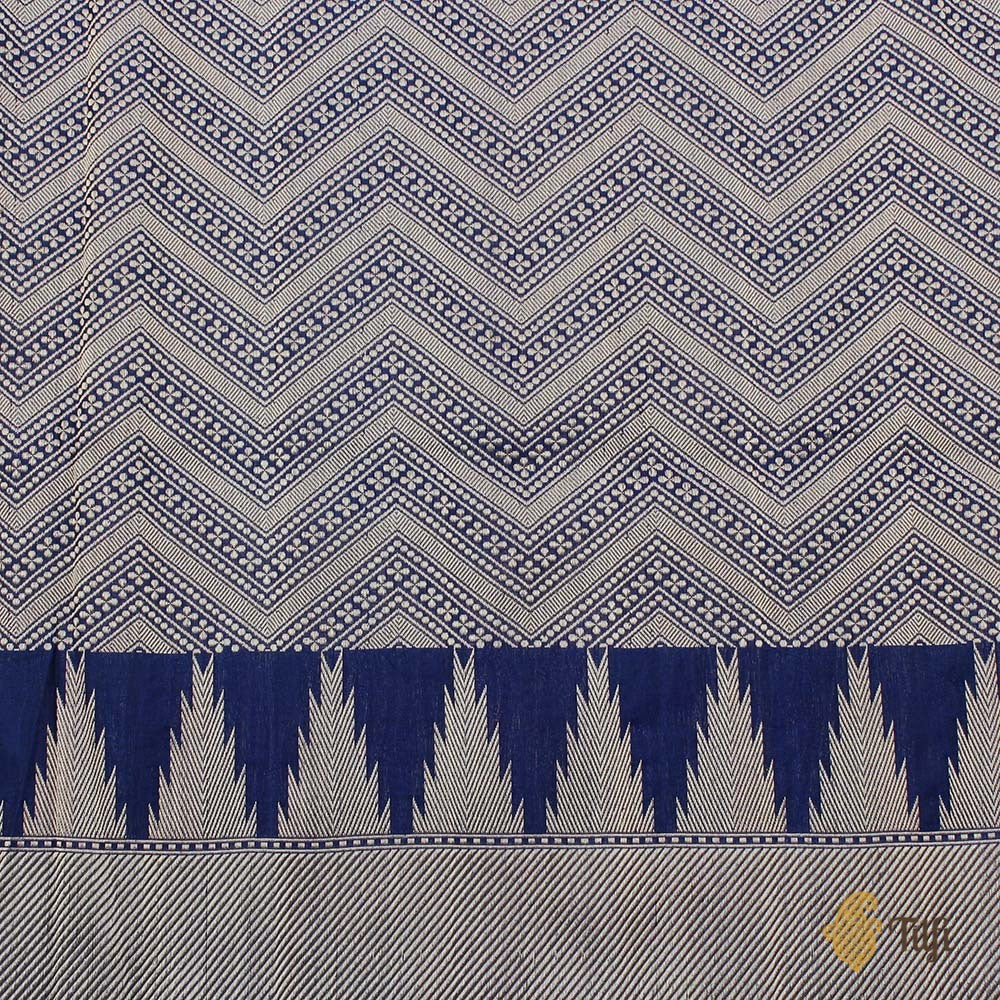 Magenta-Midnight Blue Pure Katan Silk Banarasi Handloom Saree